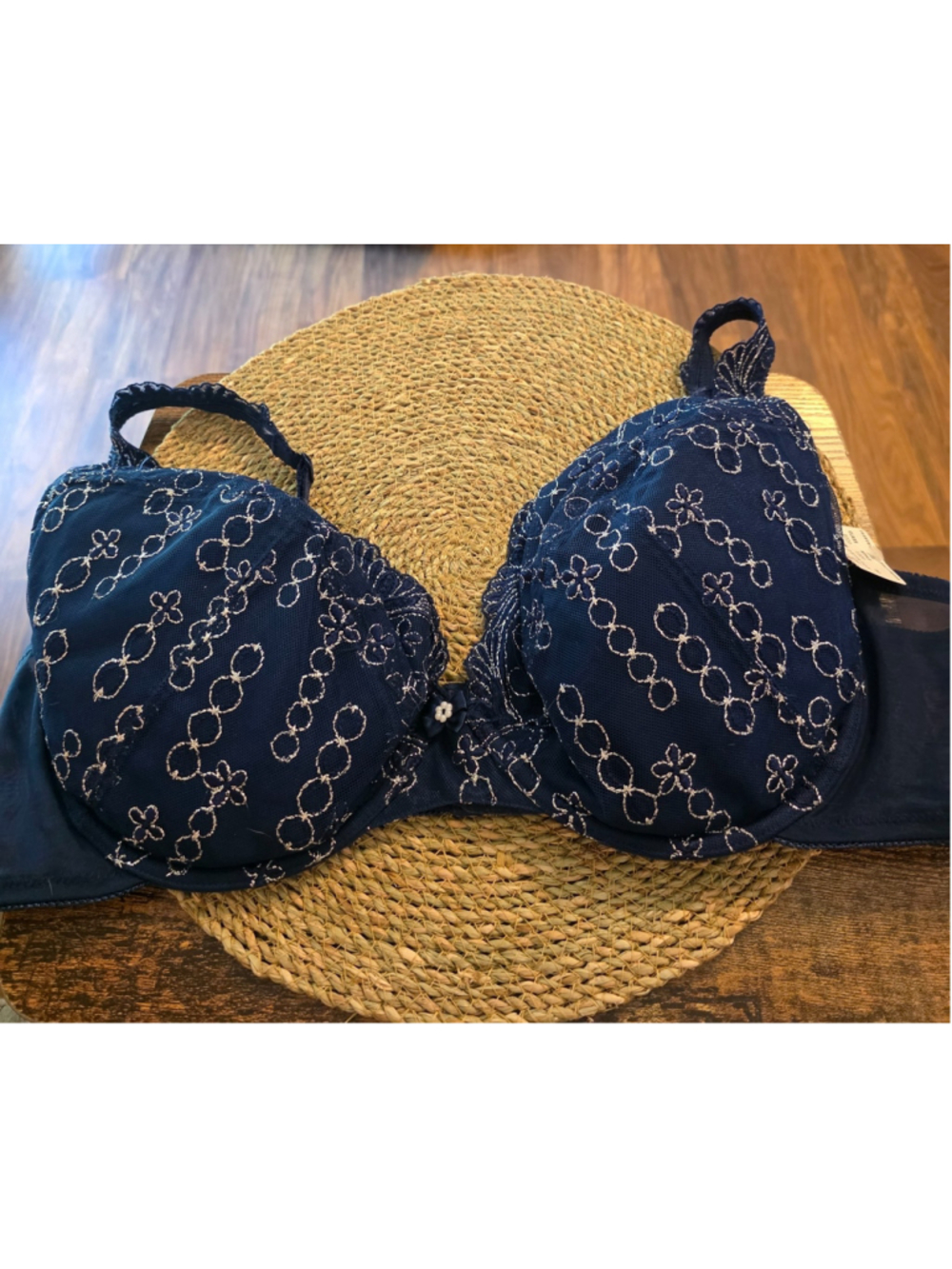Frederick's Of Hollywood Navy Blue lace Plus Size Bra 42F